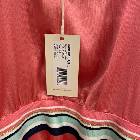 NWT Ramy Brook Rosey Dress $475 Deep Coral Color - Picture 5 of 5